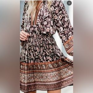 Anthropologie brown long sleeved dress perfect for fall!